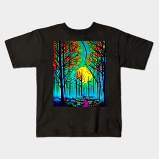 Beautiful Forest Moonlight Kids T-Shirt